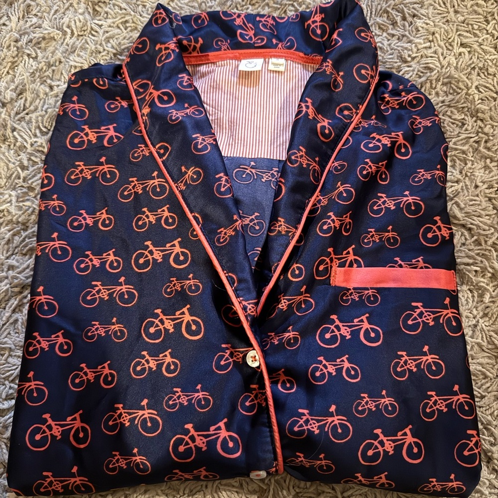 Anthropologie Eloise Bicycle Print Pajama TOP ONLY - Picture 4 of 4